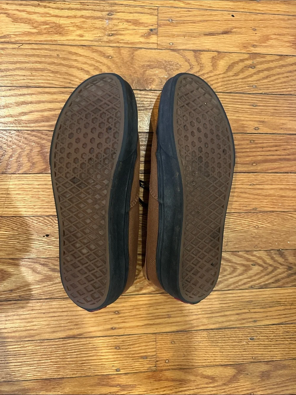 Vans Brown Canvas Low-Top Sneakers with Black Laces